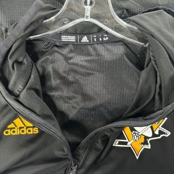 Pittsburgh Penguins Men's S 1/2 Zip Hoodie Hooded Sweatshirt NHL Hockey Black - Picture 5 of 7